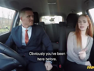 Driving school boss fucks hot ginger Ella Hughes